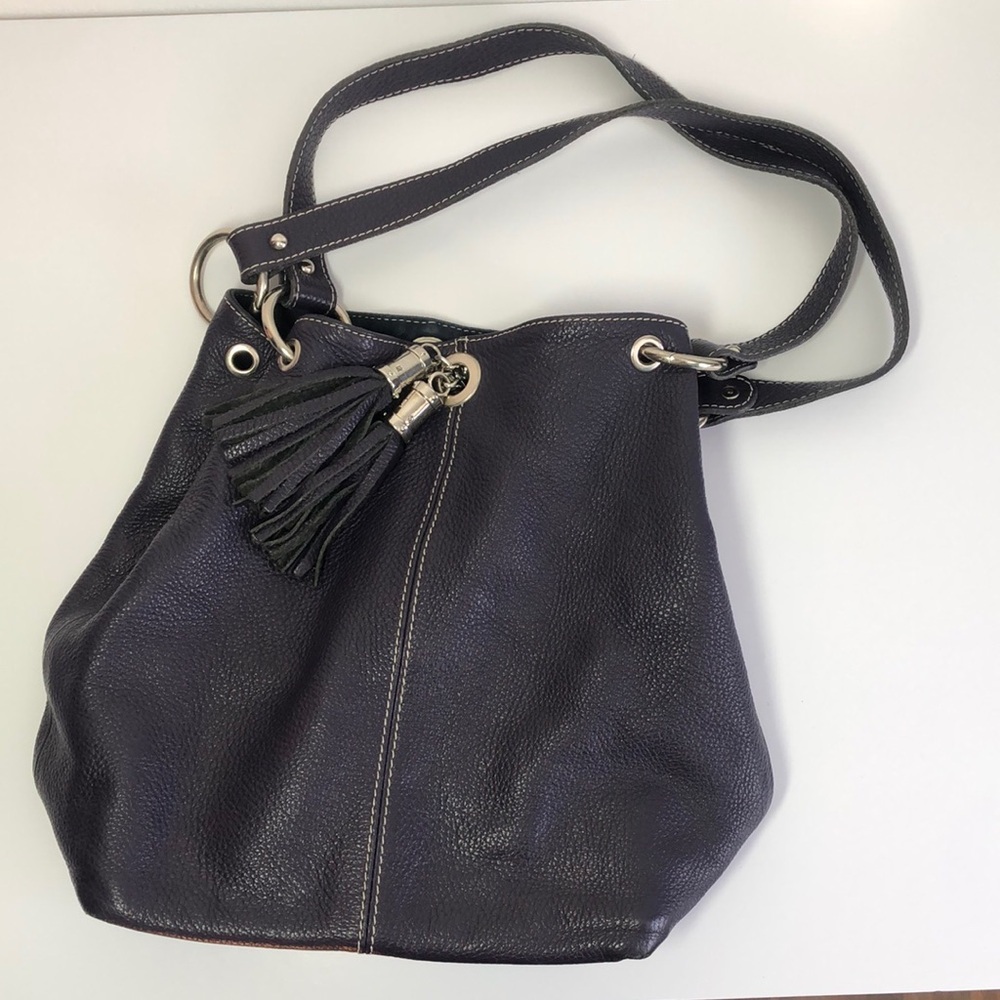 Marco Leather Factory Shoulder Bag Womens Purple Boho Purse